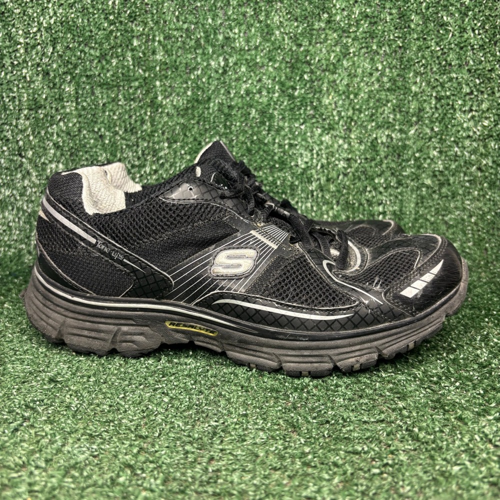 Skechers Tone-ups Fitness Resalyte Toning Athletic Sneakers Black Womens Sz 8.5